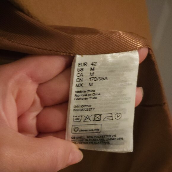 Cognac Felt Coat H&M Medium 42 - Picture 7 of 7